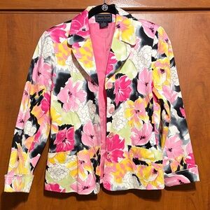 Laura Scott Pink Multi Floral Blazer Jacket